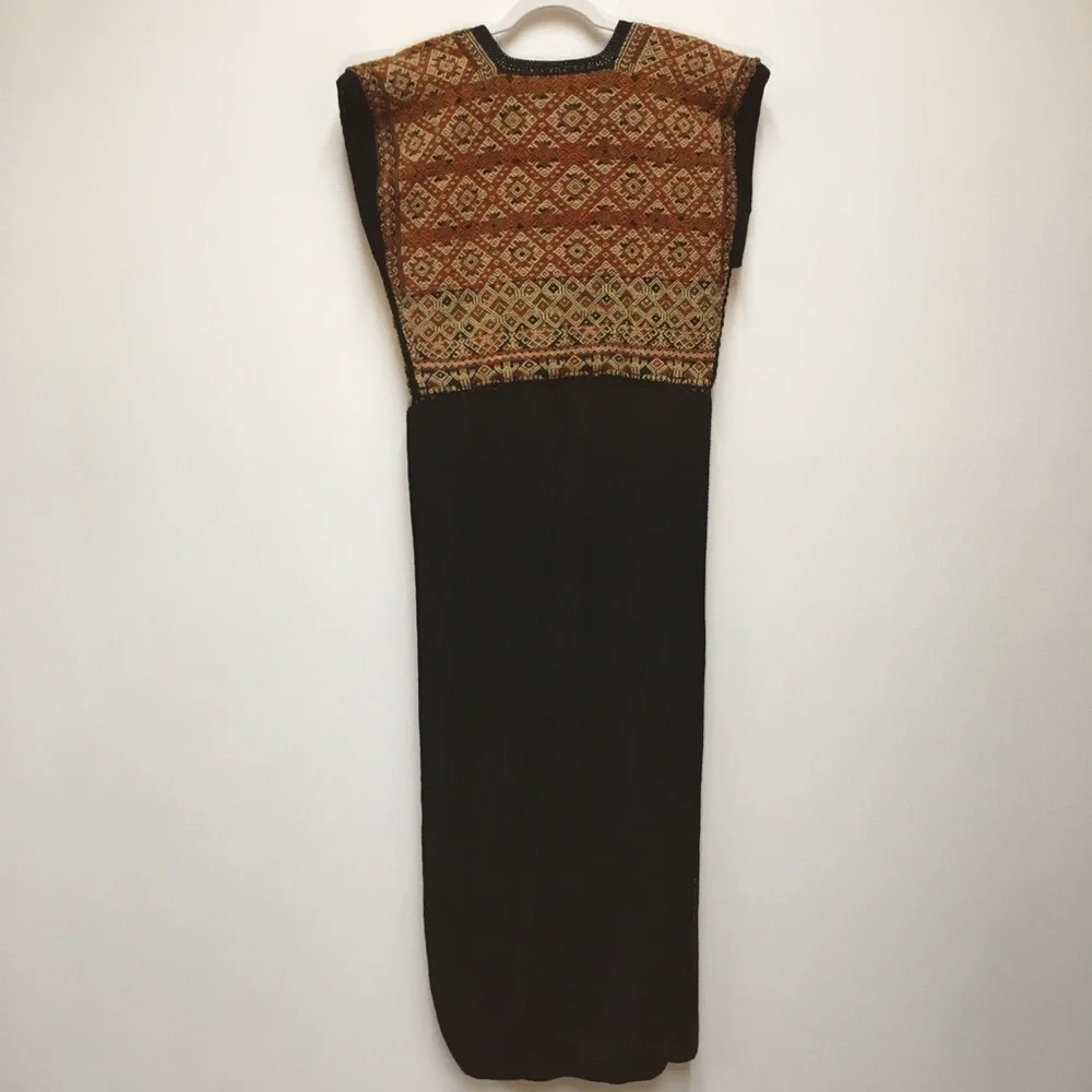 Long Line Vest + Scarf Medium Brown Black